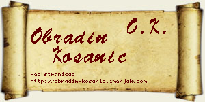 Obradin Kosanić vizit kartica